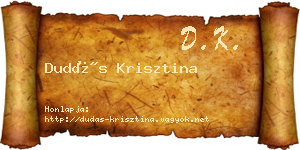 Dudás Krisztina névjegykártya