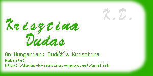 krisztina dudas business card